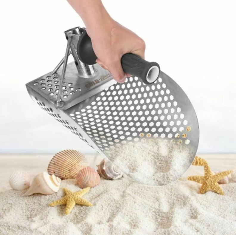 Stainless steel sand scoop for beach metal detecting – view 3 of 4