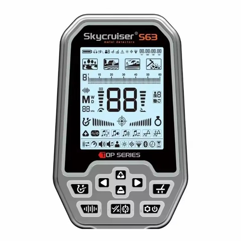 S63 Multi-Frequency Metal Detector — Fully Waterproof, 4 Search Modes, Rechargeable