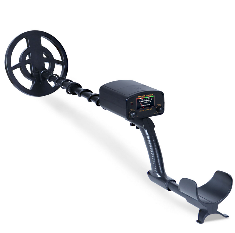 Analog metal detector with needle meter and all-metal search mode